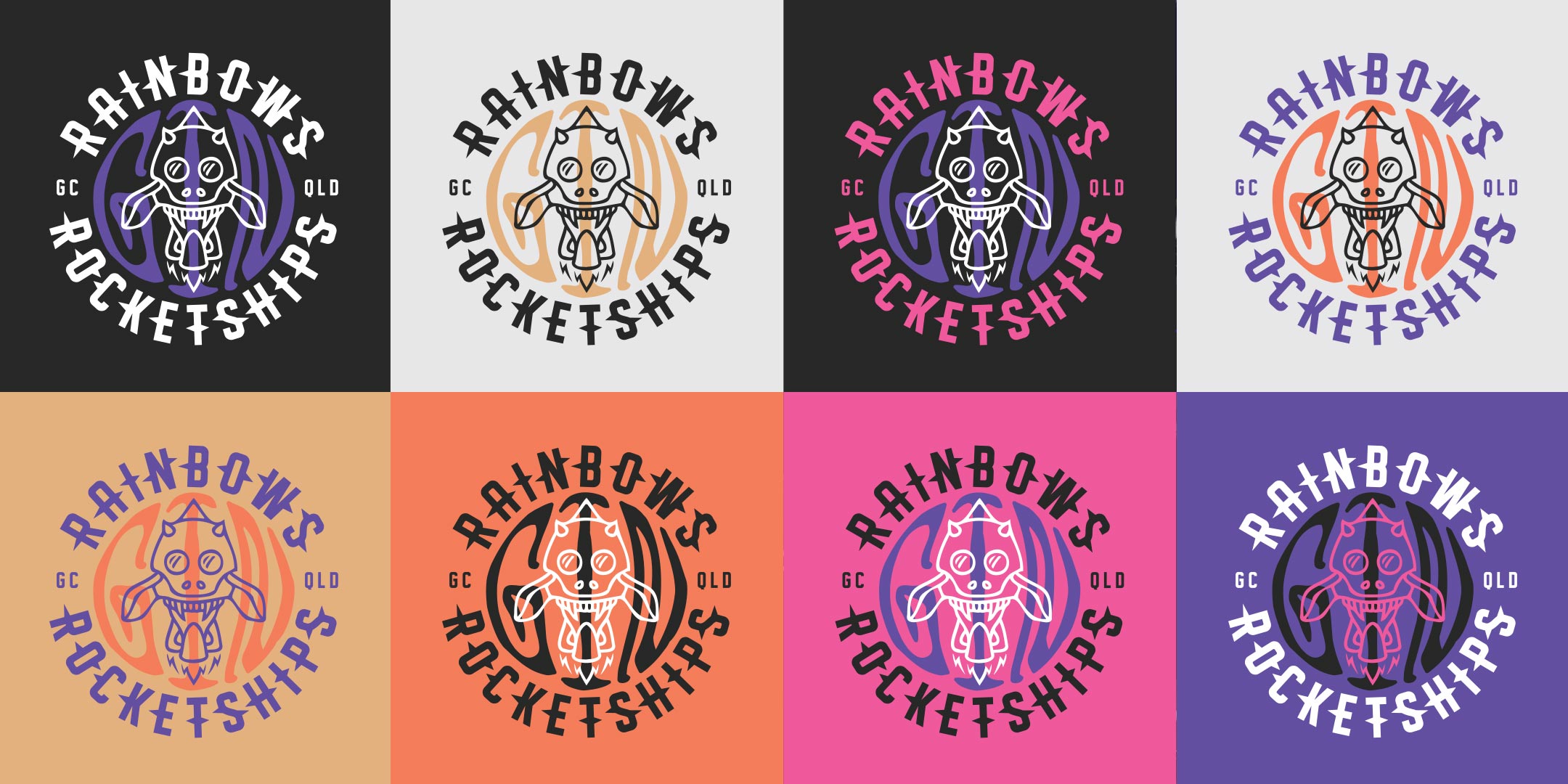 Rainbows Rocketships Gin Logo Colour Combos Gin Bottle Label Design Multi Up
